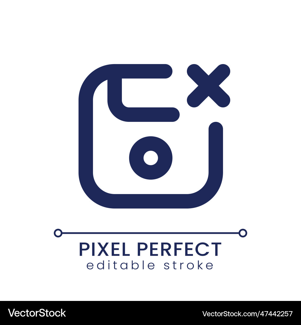 Cancel saving pixel perfect linear ui icon Cancel saving pixel perfect linear ui icon vector image