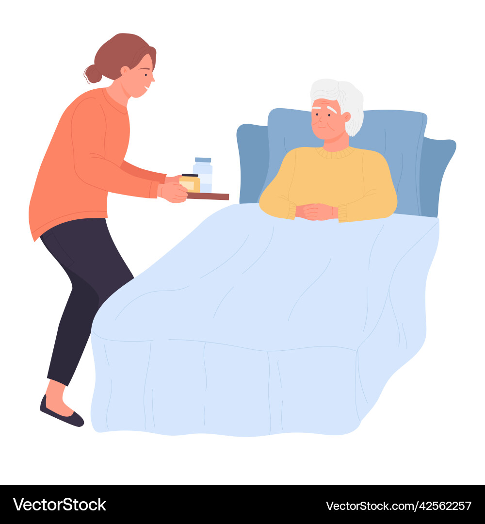Caregiver Freiwillige für Senioren Caregiver Freiwillige für Senioren vektorbild