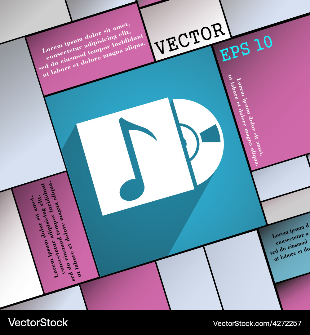 Cd player icon symbol flat modern web design Vector Image
