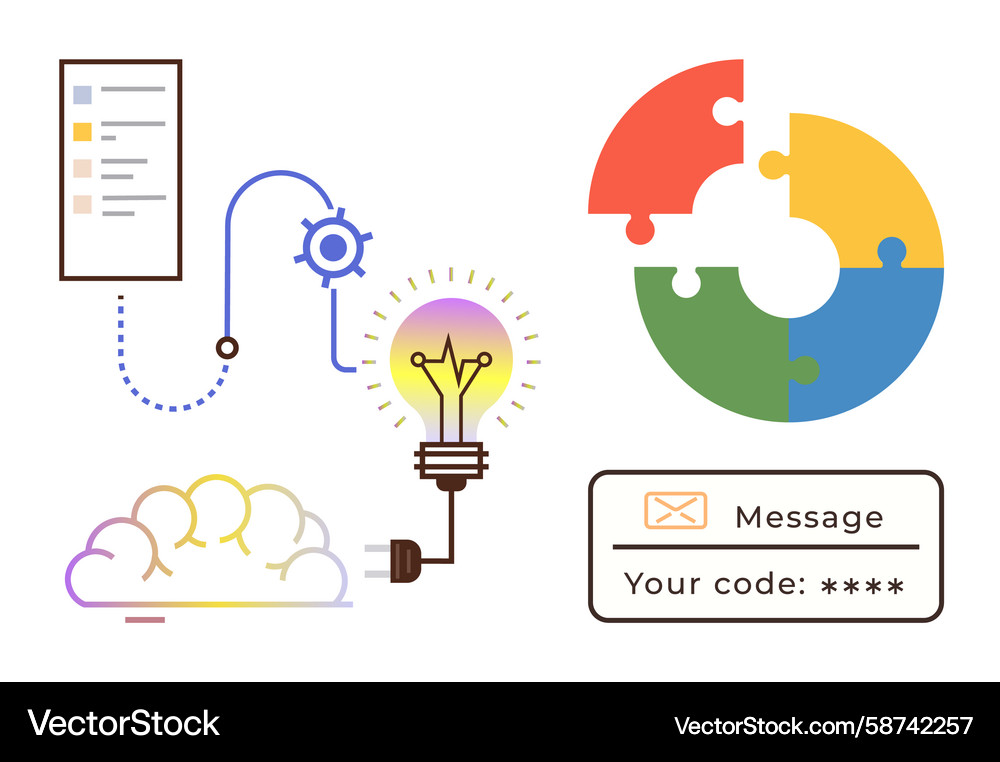 Collaborative problem solving and innovation Collaborative problem solving and innovation Vector Image