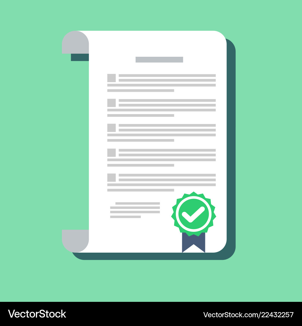 Contract icon in a flat style isolated vector image