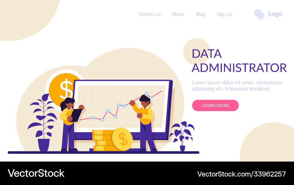 Data administrator cyber or web security Vector Image