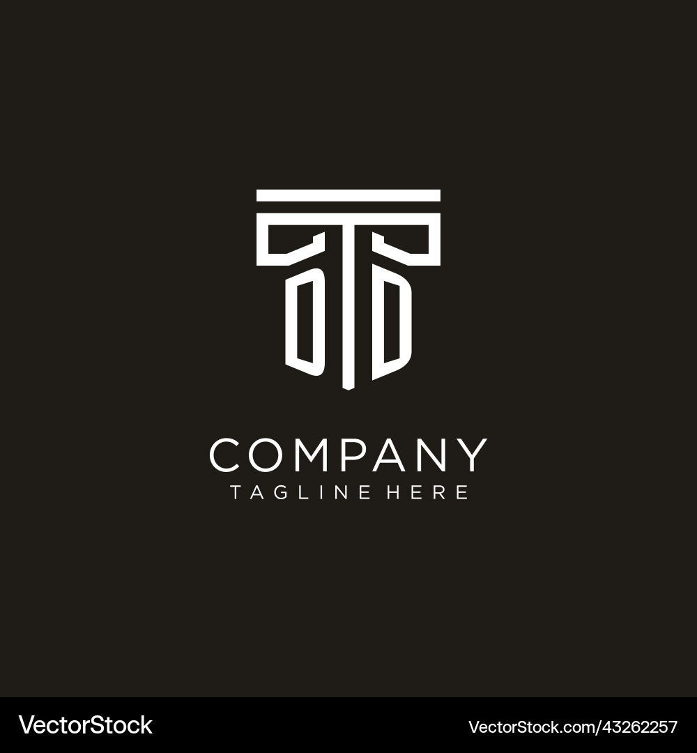 Dd initial logo with geometric pillar style design Vector Image
