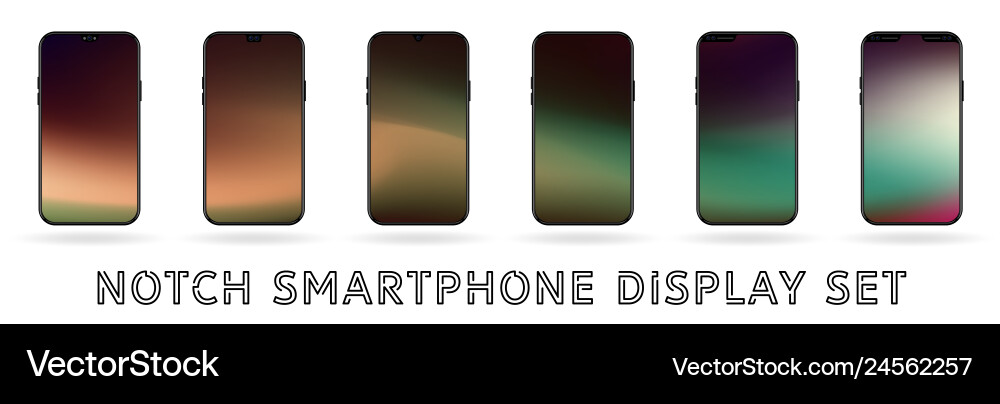 Different smartphone display notches set Different smartphone display notches set vector image
