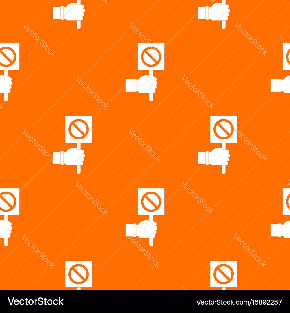 Hand showing stop signboard pattern seamless vector image