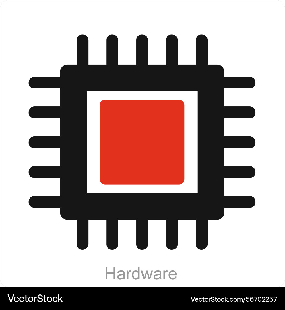 Hardware and cpu icon concept vector image