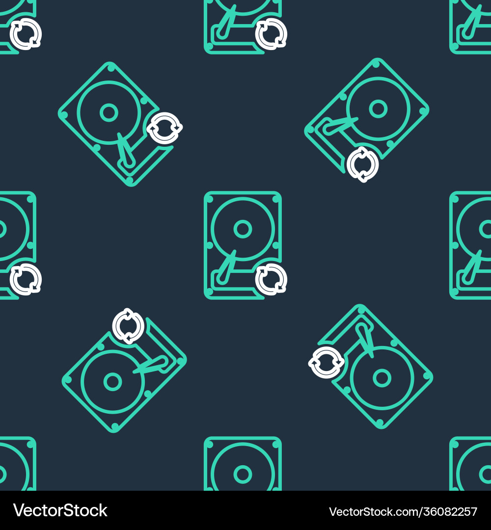 Line hard disk drive hdd sync refresh icon vector image