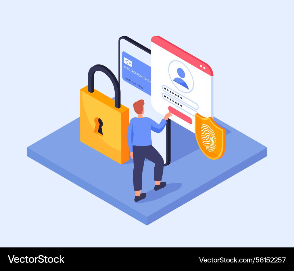 Login authentication security concept Login authentication security concept vector image