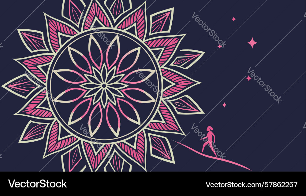 Mysterious mandala with intricate patterns Vector Image