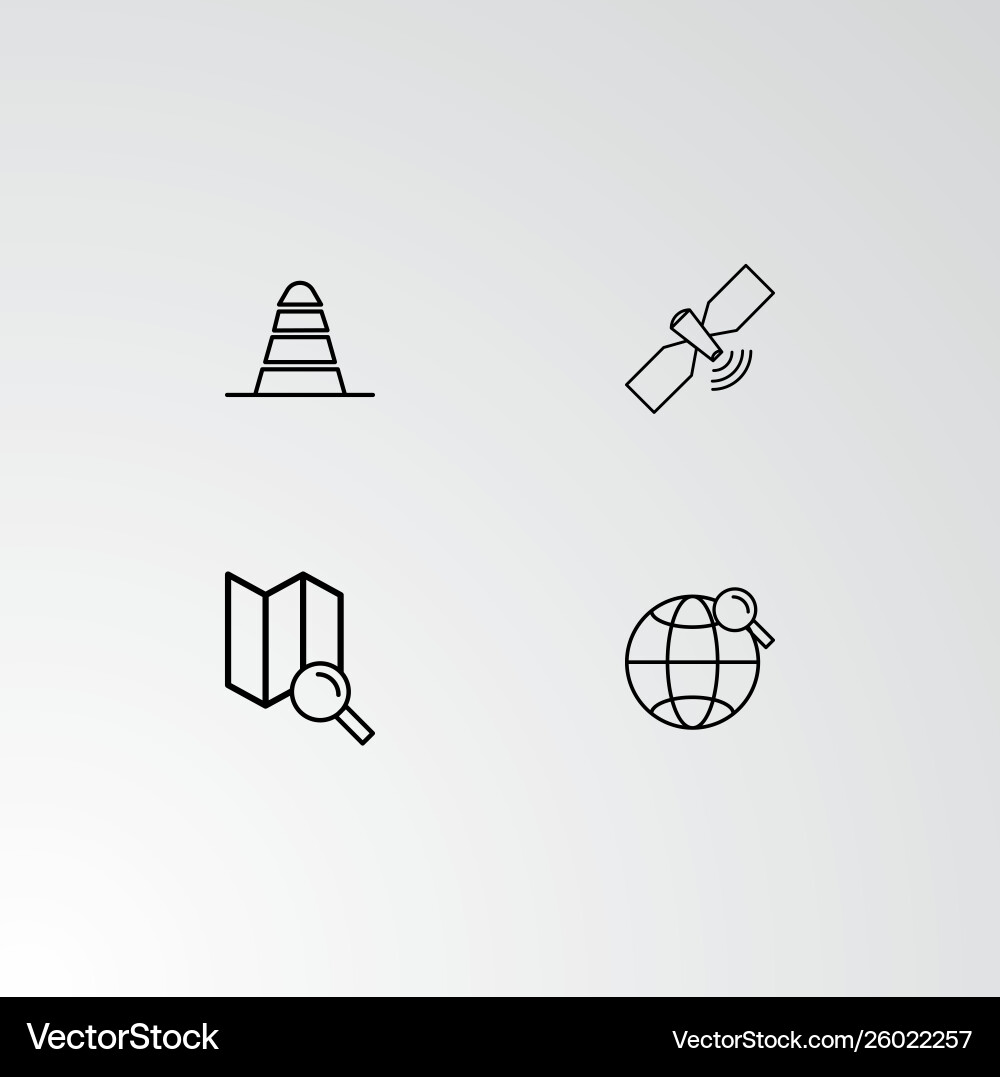 Set 4 perfect icons for navigation Vector Image