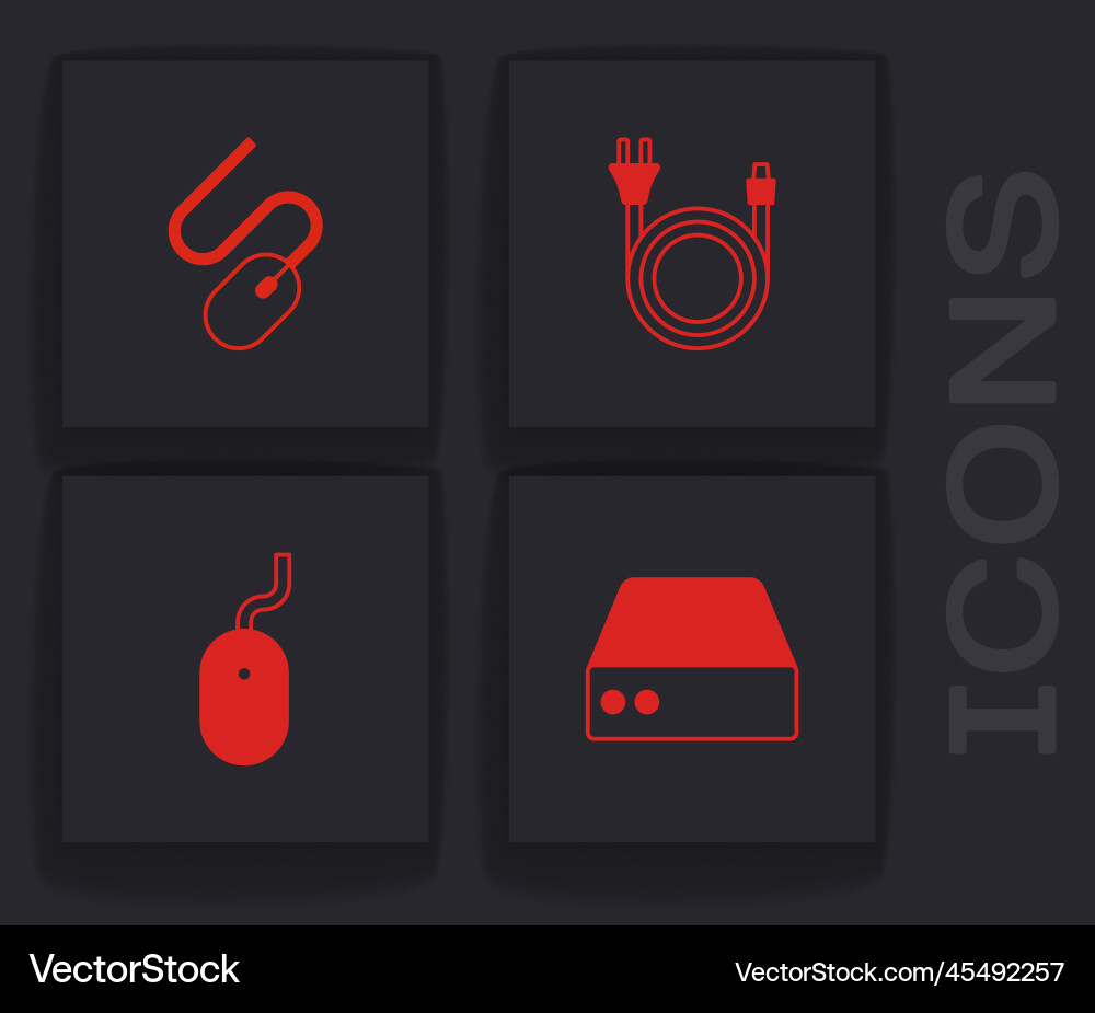 Set server data web hosting computer mouse Set server data web hosting computer mouse vector image