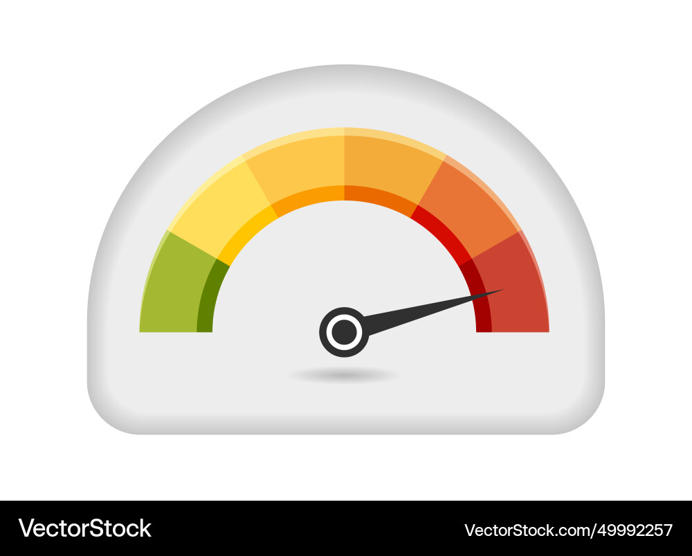 Speedometer icon 3d meter with arrow speed vector image