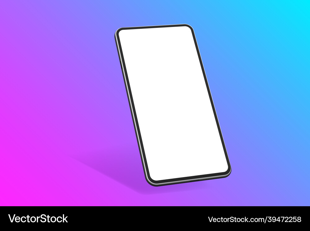 3d realistic smartphone mockup with blank display vector image