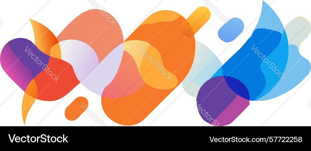 Abstract vibrant blob shapes with scattered vector image