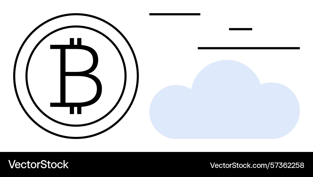 Bitcoin and cloud technology integration vector image