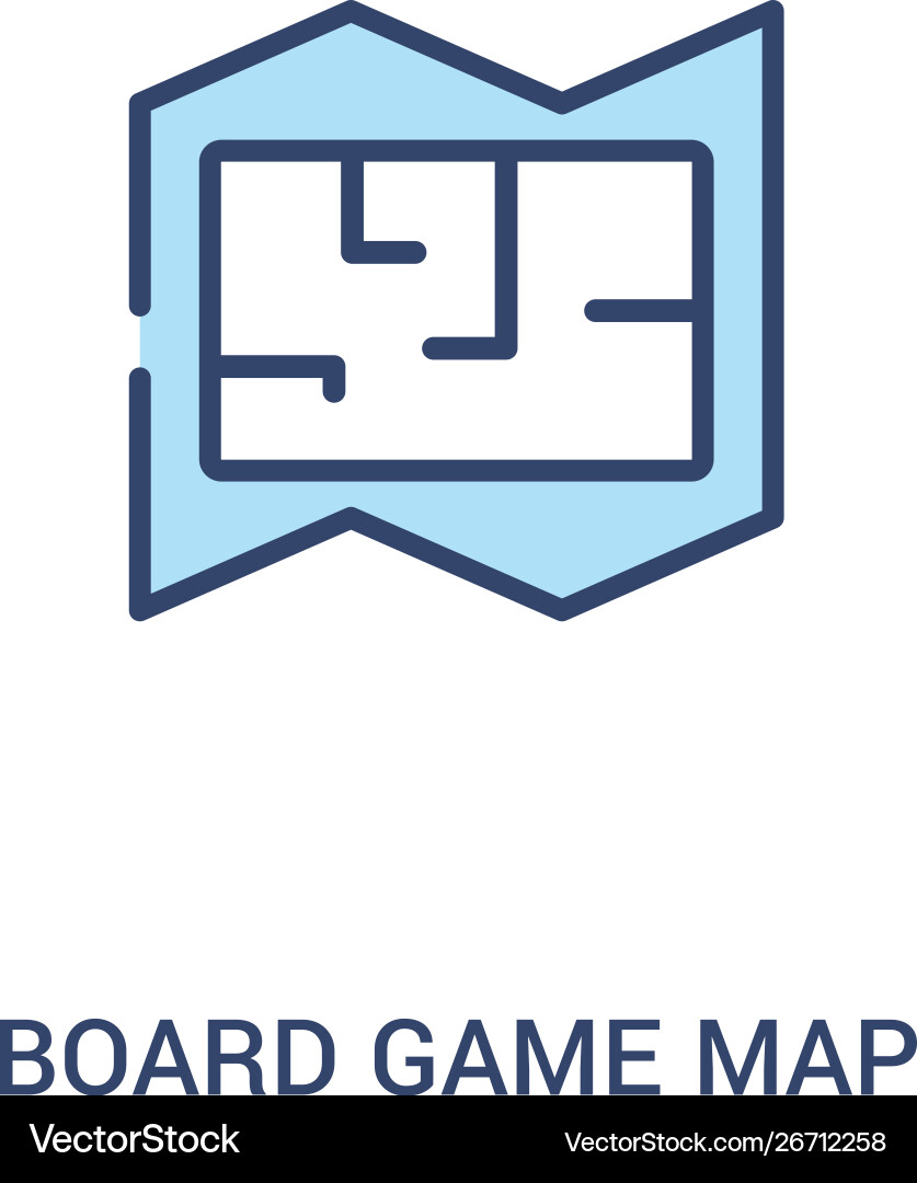 Board game map concept 2 colored icon simple line Board game map concept 2 colored icon simple line vector image