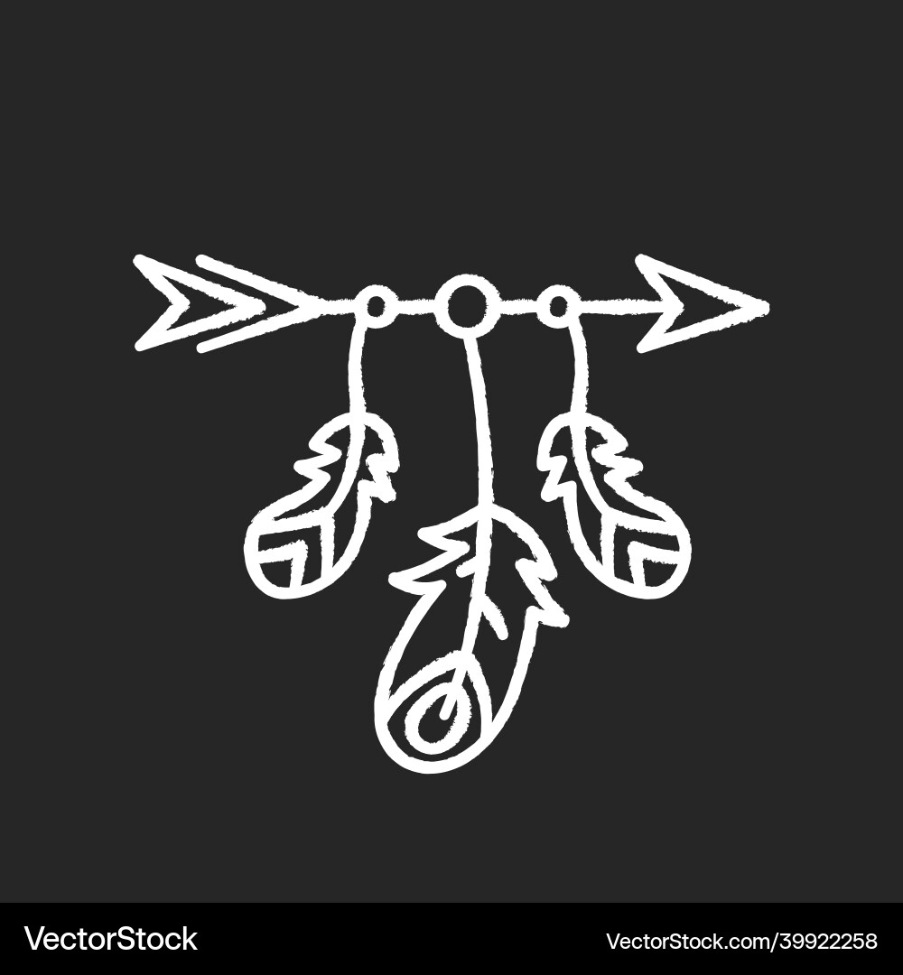 Boho Feather Arrow Icon Vector Image