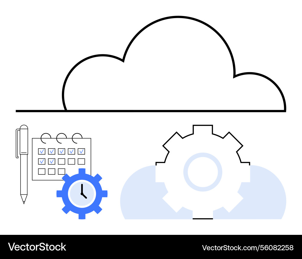 Cloud storage and workflow management Cloud storage and workflow management vector image