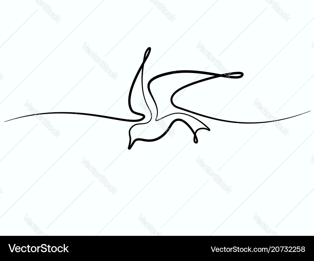 Continuous line bird Continuous line bird vector image
