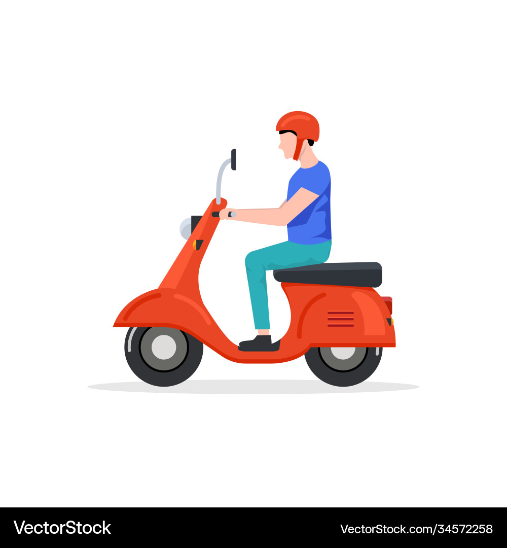 Delivery Scooter Icon - Rider Royalty Free Vector Image