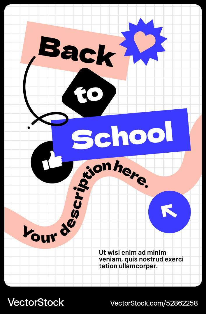 Design layout template for back to school Design layout template for back to school Vector Image