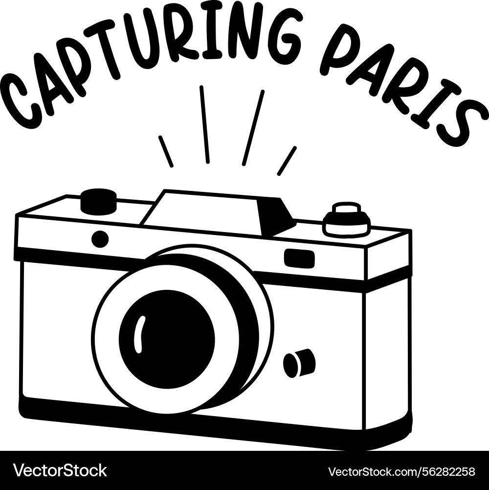 Digital Camera with Paris Typography Vector Image