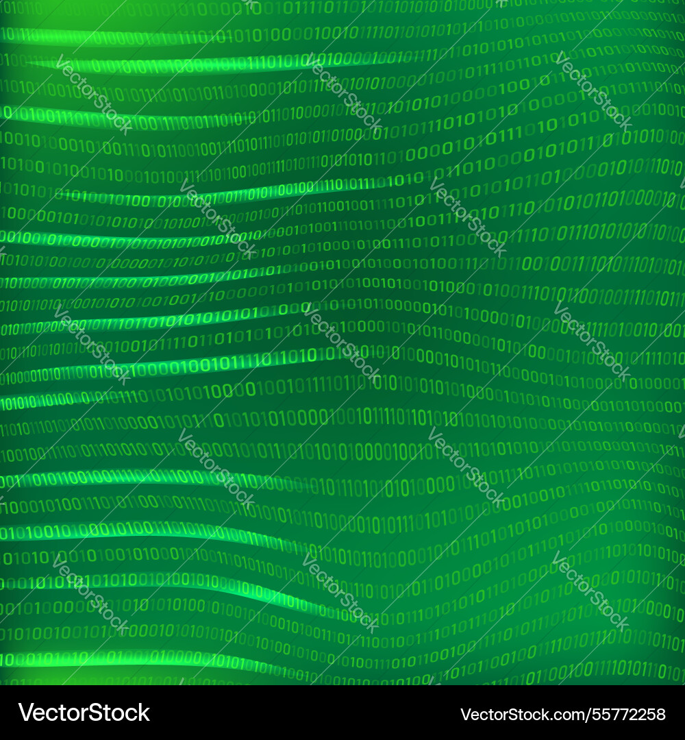 Digital data technology concept green binary Digital data technology concept green binary Vector Image