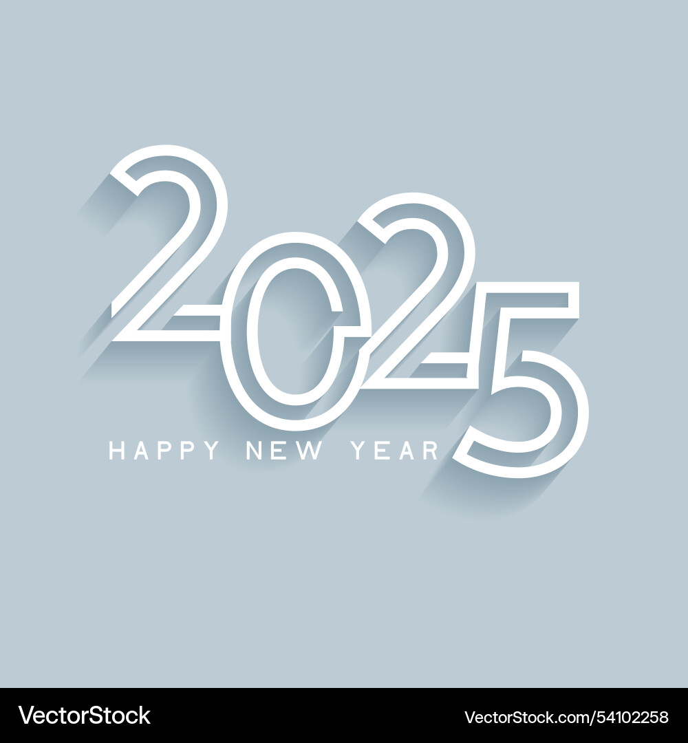 Happy new year background with minimal text design vector image