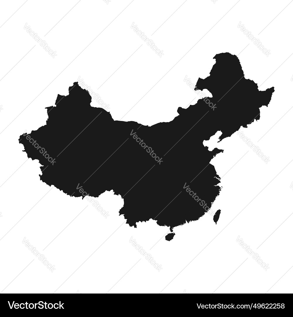 Highly detailed china map with borders isolated Vector Image