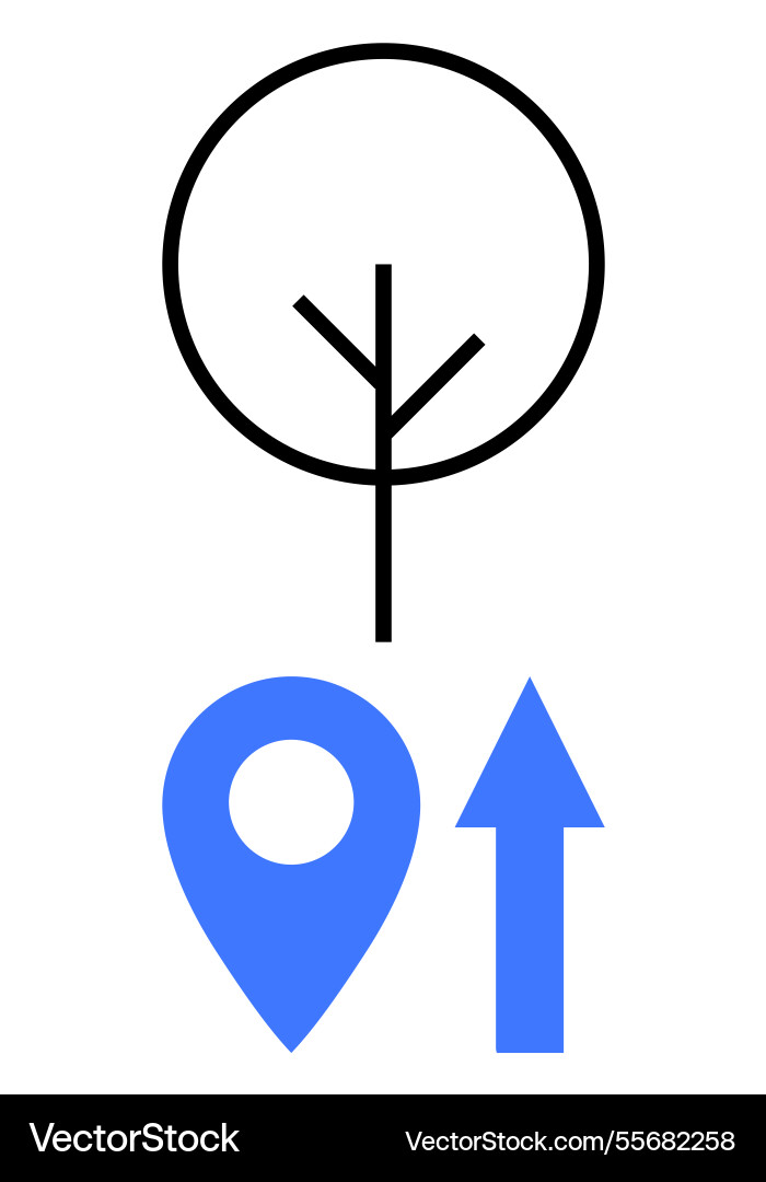 Map location with upward navigation arrow Map location with upward navigation arrow vector image