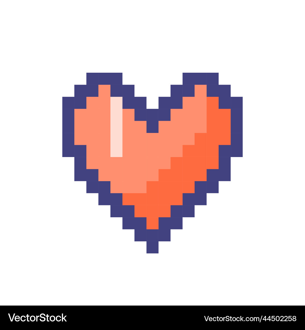 Minimalistic heart pixelated rgb color ui icon Minimalistic heart pixelated rgb color ui icon vector image