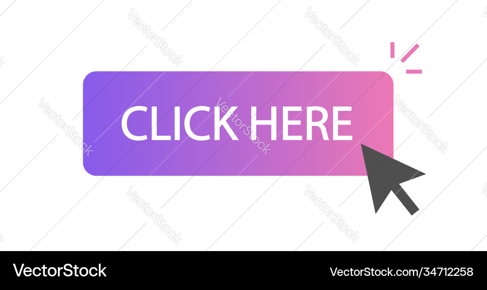 Modern click here button clicking via mouse Vector Image