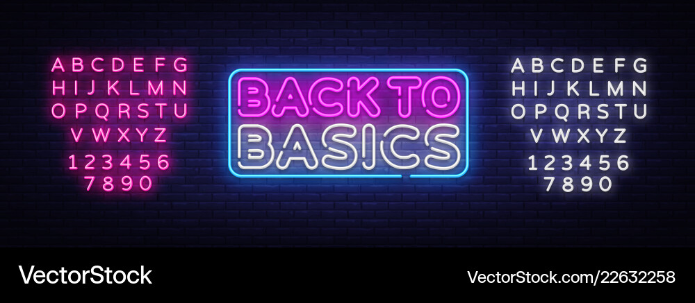 Neon Back to Basics Text Template vector image