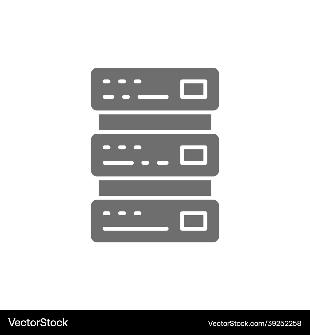 Network hosting server and technology grey icon Network hosting server and technology grey icon vector image
