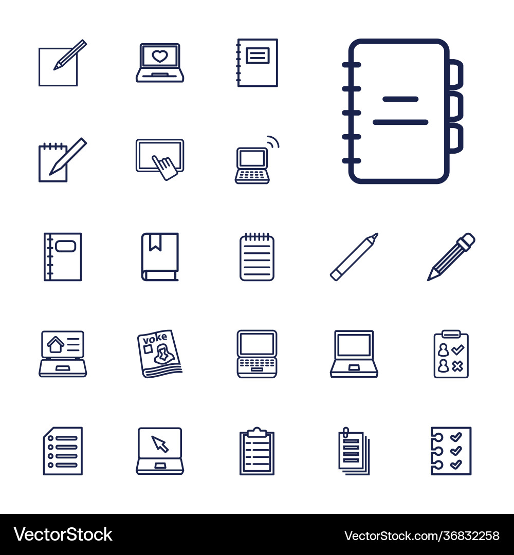 Notebook icons vector image