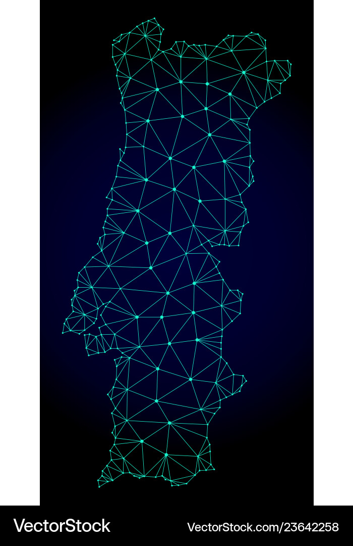 Polygonal Mesh Map - Portugal Vector Image