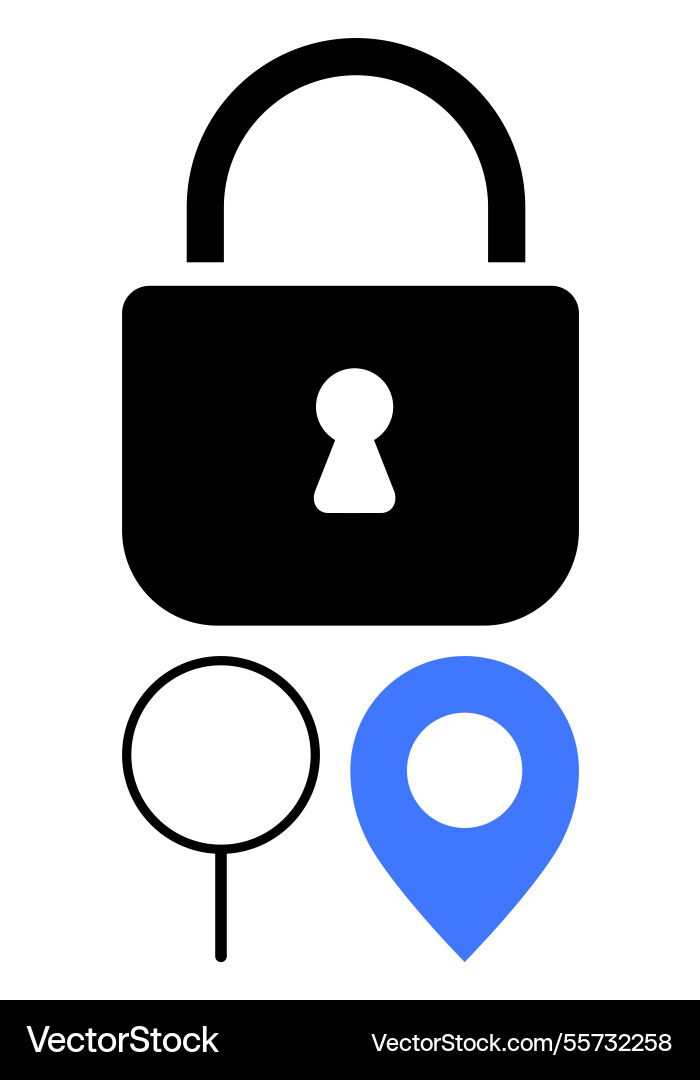 Secure access and location search concept Secure access and location search concept vector image
