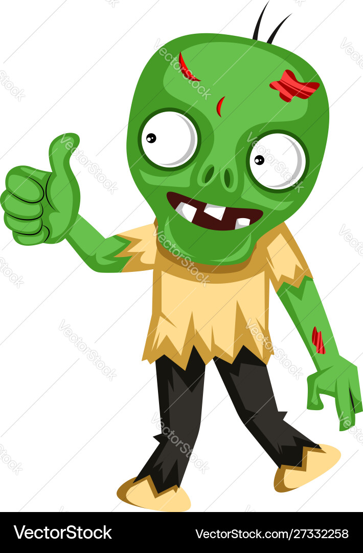 Smiling Zombie Character vector image