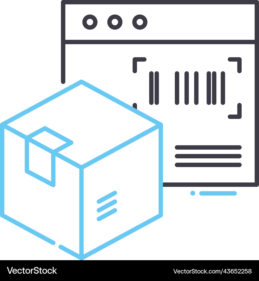 Tracking number line icon outline symbol Vector Image