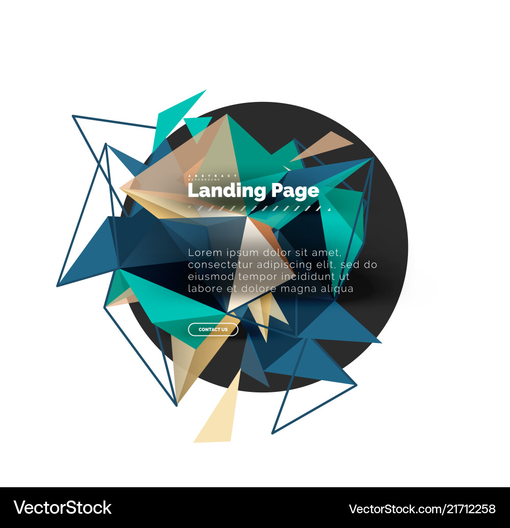 Triangular design abstract background landing Vector Image