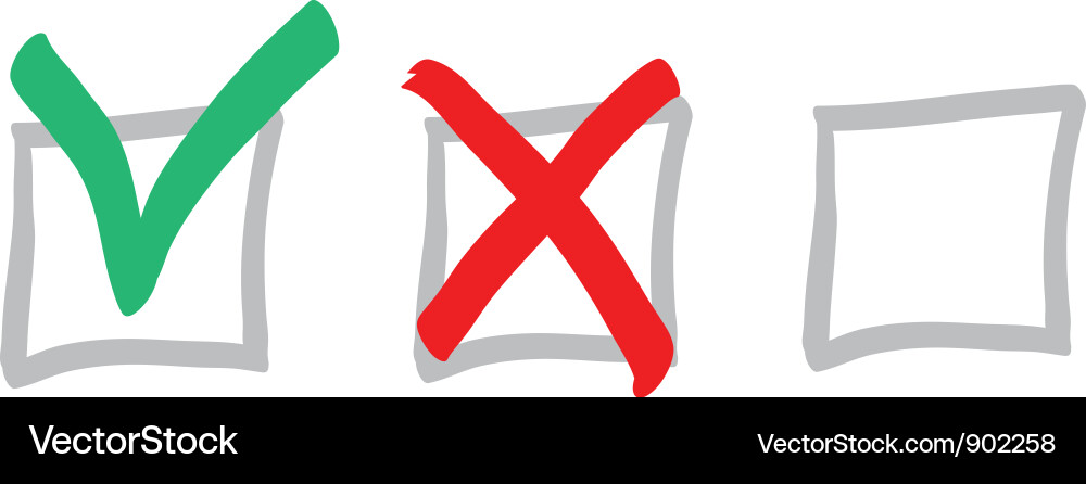 Voting Icons - Check and Cross Vector Image
