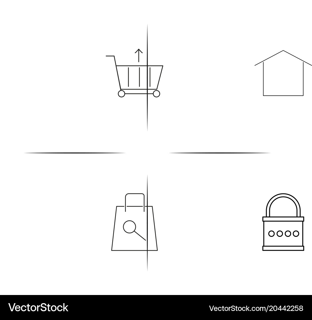 Web and text simple linear icon setsimple outline Vector Image