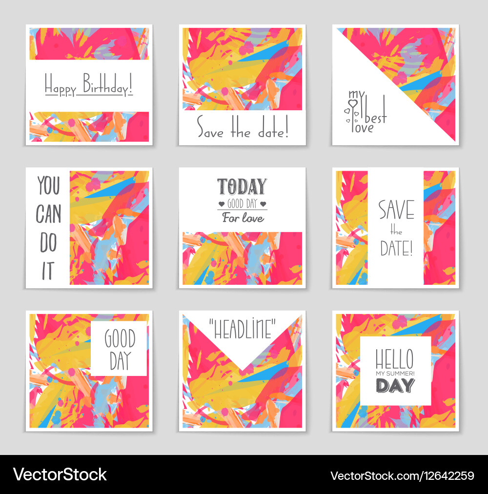 Abstract layout background set for art vector image