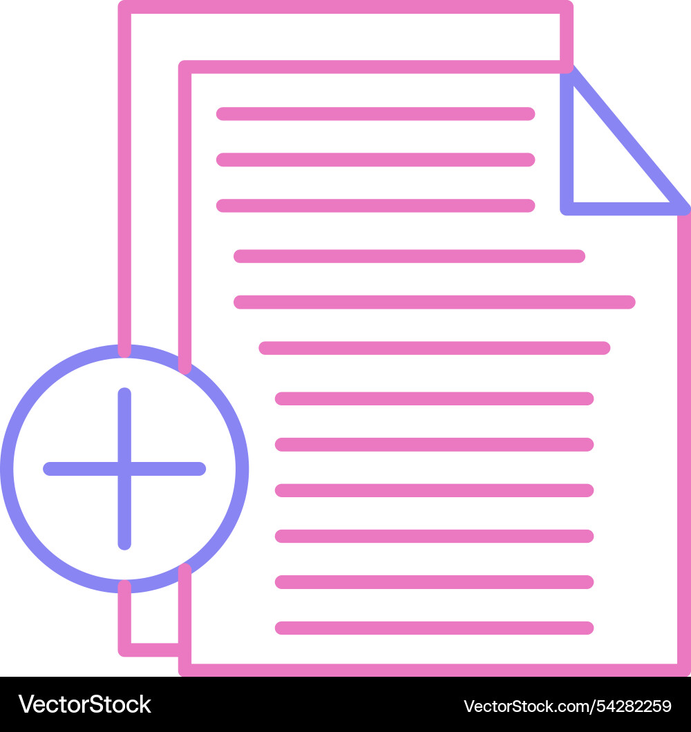 Add file line two colour icon vector image
