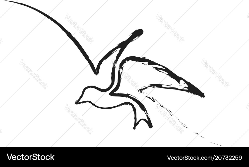 Continuous line bird Continuous line bird vector image