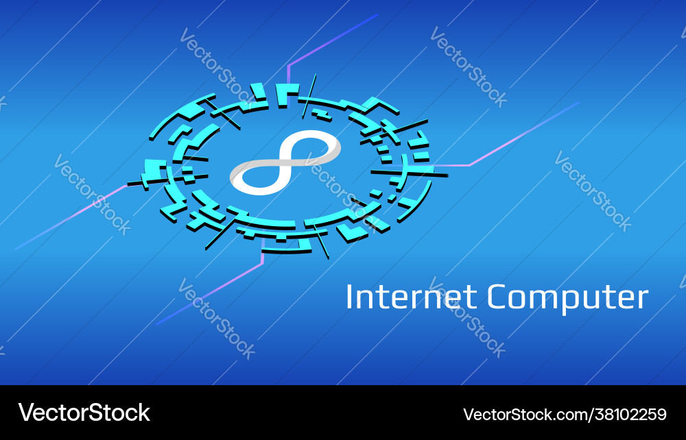 Dfinity internet computer icp isometric token Dfinity internet computer icp isometric token Vector Image