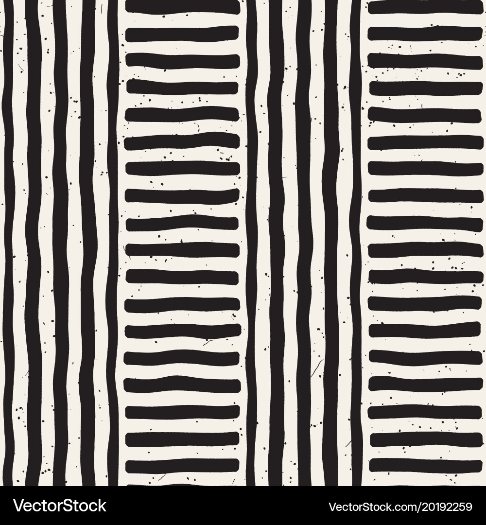 Hand drawn seamless repeating pattern with lines vector image
