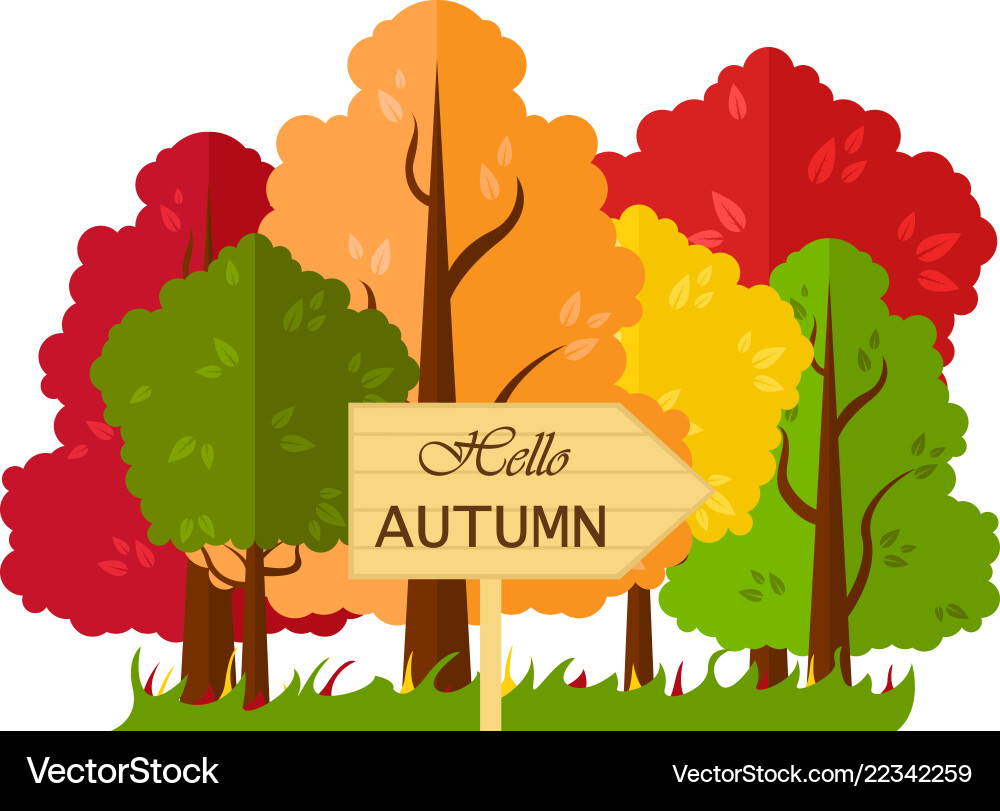 Isolated with autumn forest Isolated with autumn forest vector image