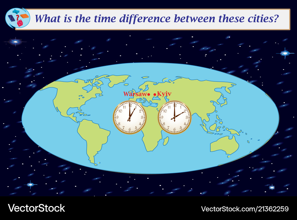 Logical task what is the time difference between Logical task what is the time difference between vector image