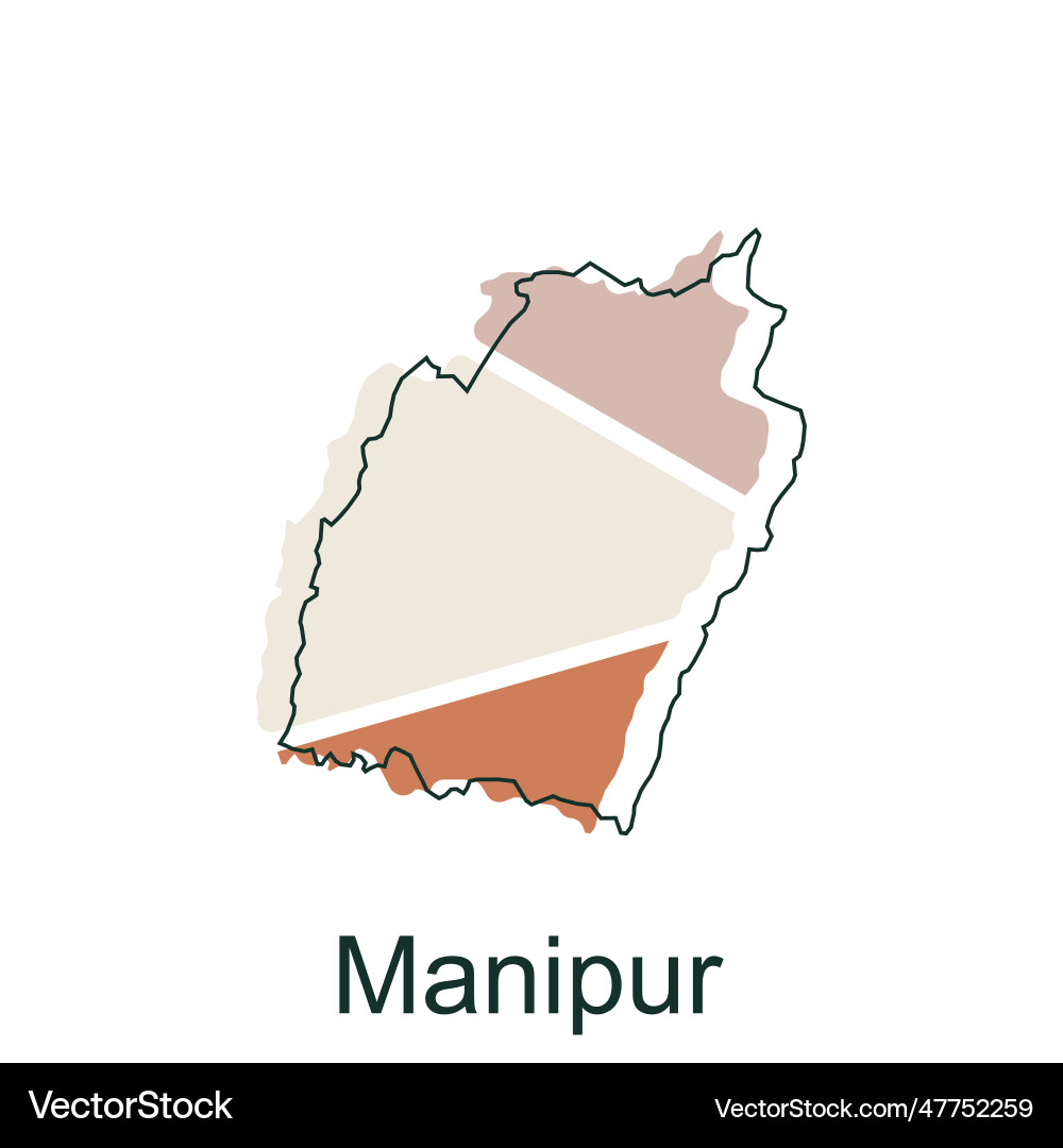 Manipur map with line modern Manipur map with line modern vector image